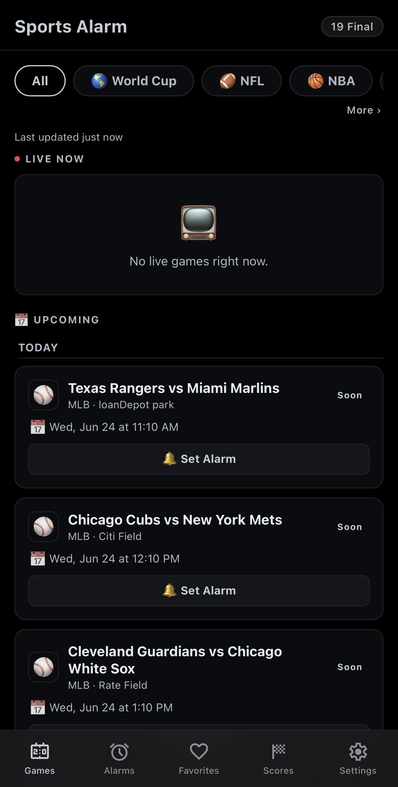 Games Tab