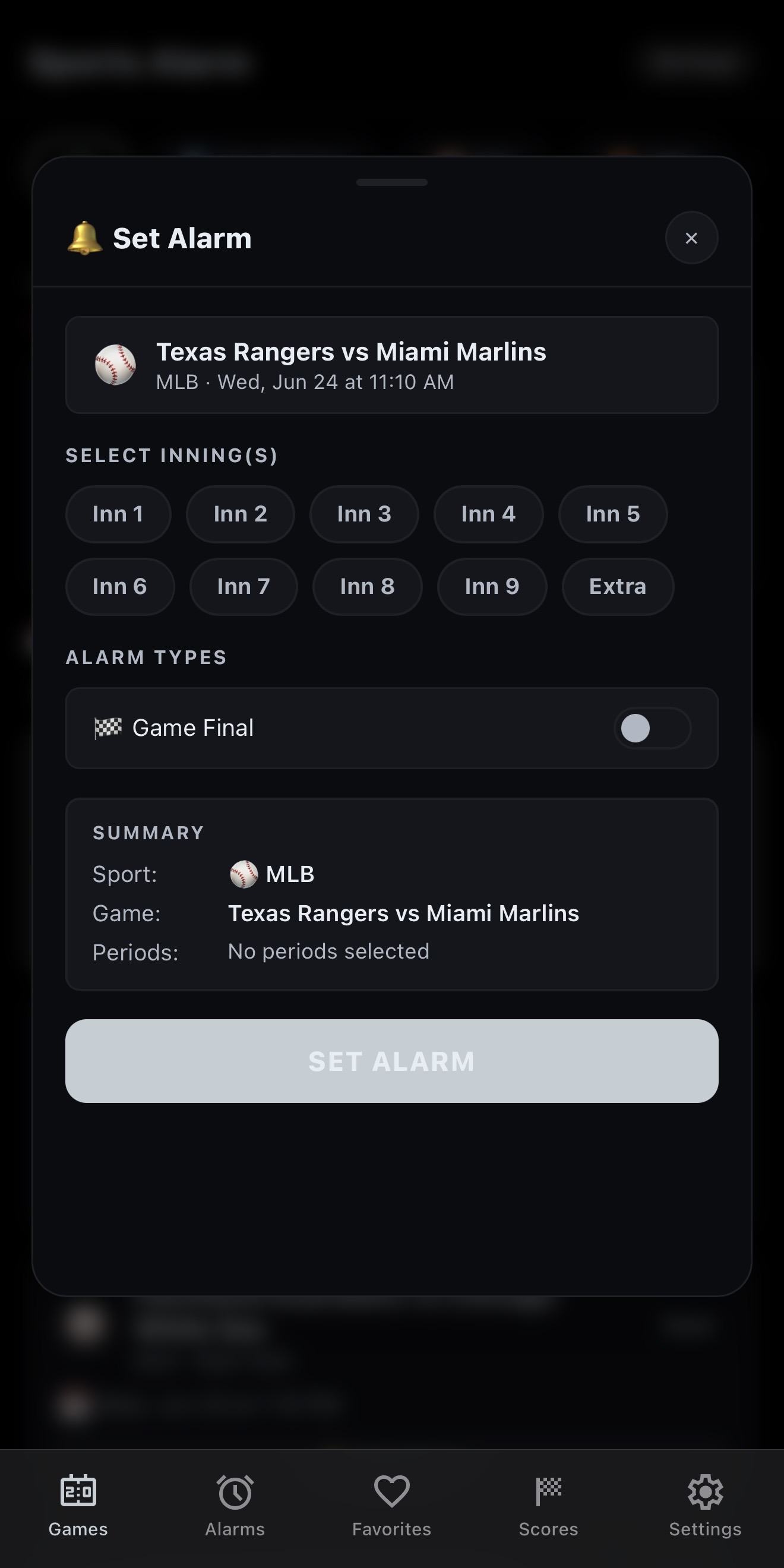 Baseball Alarm